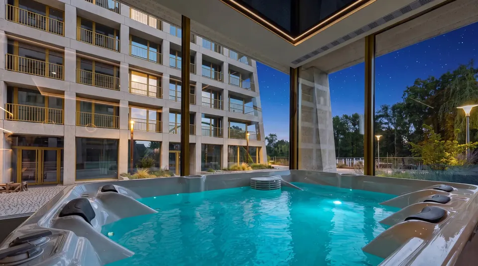 Jacuzzi z widokiem na zieleń