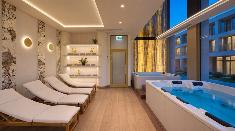 Strefa wellness z leżakami